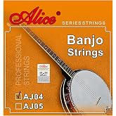 Banjo Strings 4 String, Alice 3 Sets Banjo String 09-30 Well Balanced Tone with Silver-Plated Copper Alloy Wound Strings