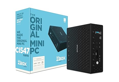 ZOTAC ZBOX CI547 nano mini-PC Barebone (Intel Core i5-7200U dual-core, Intel HD Graphics 620, lüfterlos)
