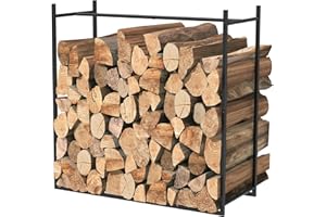 FAGIGY Firewood Rack Indoor,32inch Outdoor Wood Rack for Firewood,Waterproof Rustproof Stable Log Holder and Fireplace Decor