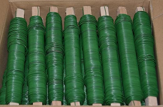25 Rollen Wickeldraht grün Blumendraht Bindedraht a 100g 0,65mm 2,5kg