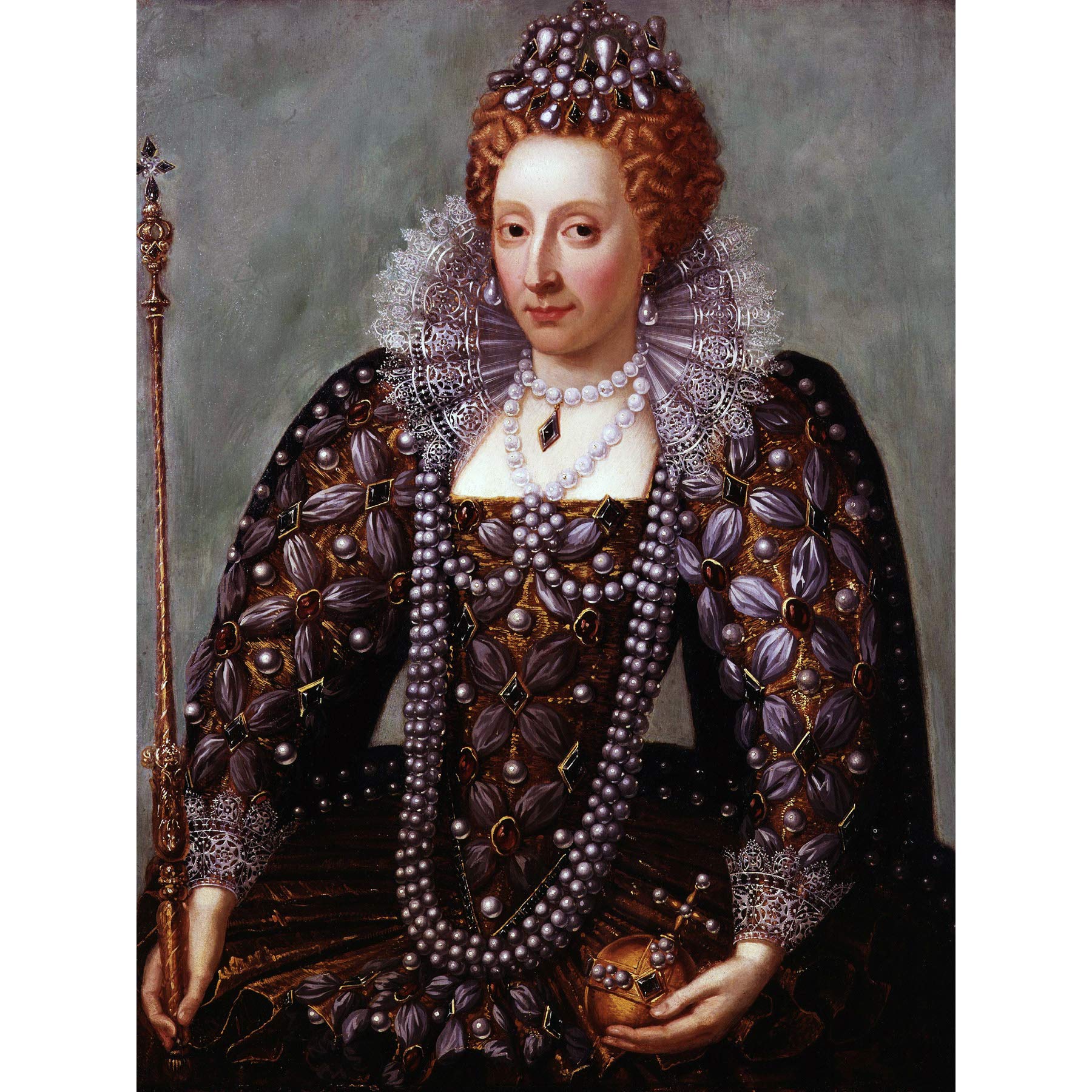 Portrait Queen Elizabeth I England Painting Royal Historic Large Wall Art Print Canvas Premium Mural