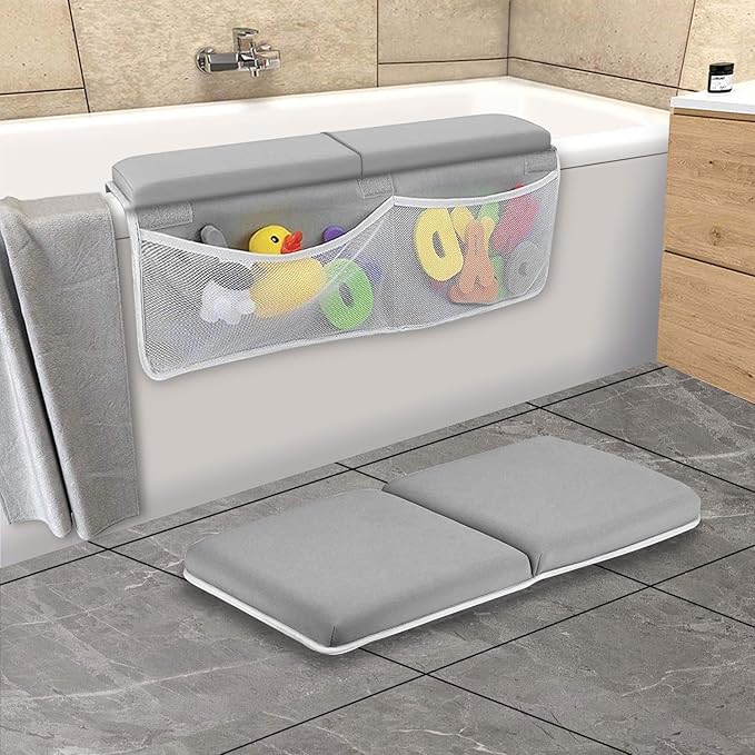 NIKOEO Bath Kneeler and Elbow Rest Pad Set, Baby Bathing