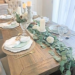 CQURE 8Pcs Eucalyptus Garland,Artificial Eucalyptus