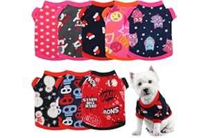 WEEWOODAY 8 Pieces Dog Sweaters Winter Chihuahua Clothes Outfits Dog Warm Shirt Winter Puppy Clothes for Winter Colorful Thickening Dog Pajamas for Pets Pup Dog Cat, X-Small