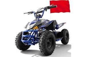 SUNDERWELL 36V Electric ATV, Dirt Quad 4 Wheelers Vehicle Kids Quad Bike 500W 12-15MPH Adjustable Speed Dual Suspension for Kids Ages 6+ (Blue)