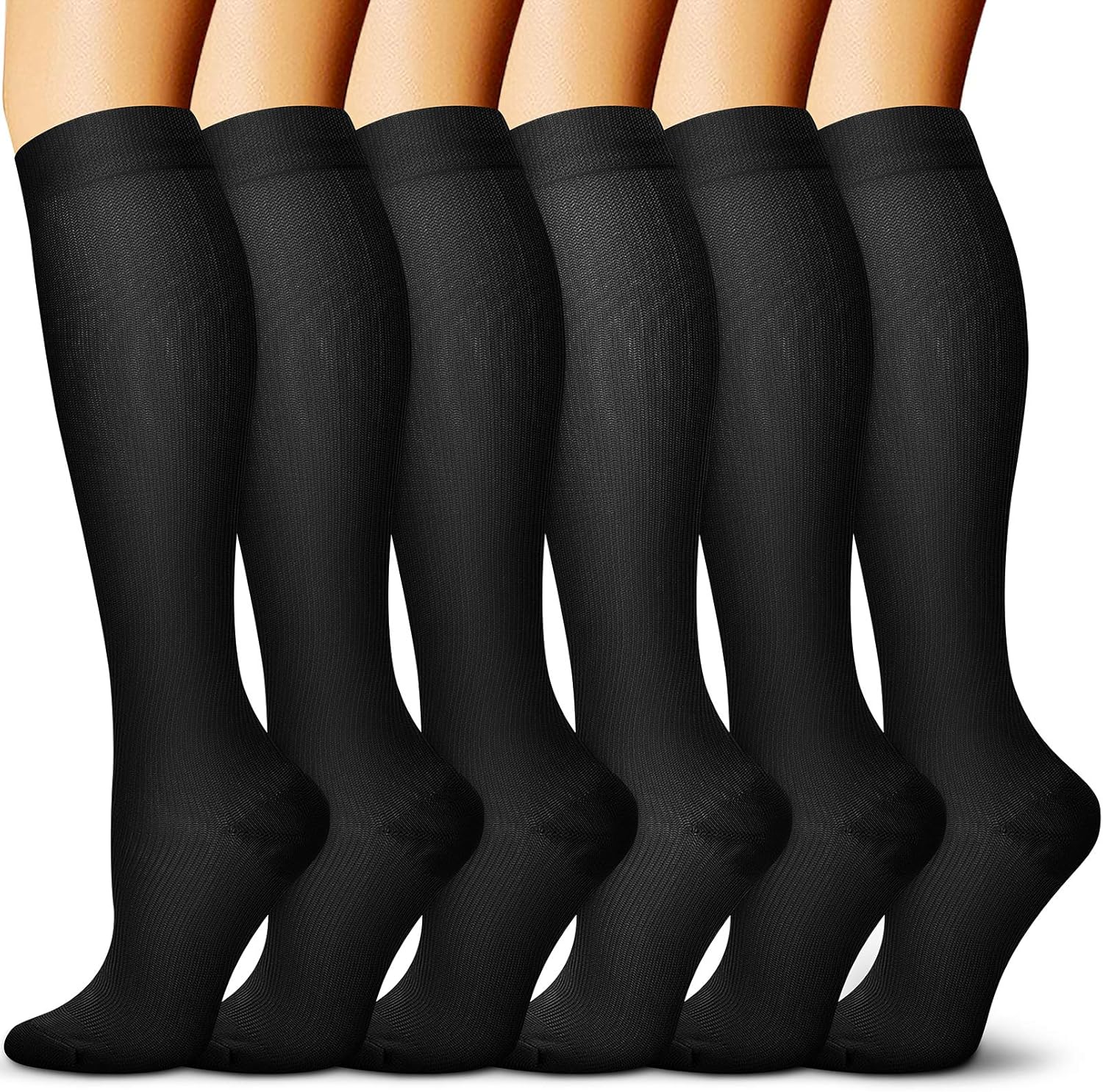 QUXIANG Compression Socks for Men and Women, Circulation (6 Pairs) - Best for Running Athletic Cycling 15-20 mmHg: Clothing