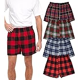 Andrew Scott Men's 4 Pack Cotton Flannel Super Soft Woven Boxer Shorts