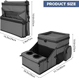 INFANZIA Car Seat Organizer Backseat Cooler 2 Cup Holders 45x27x26cm Gray view 8