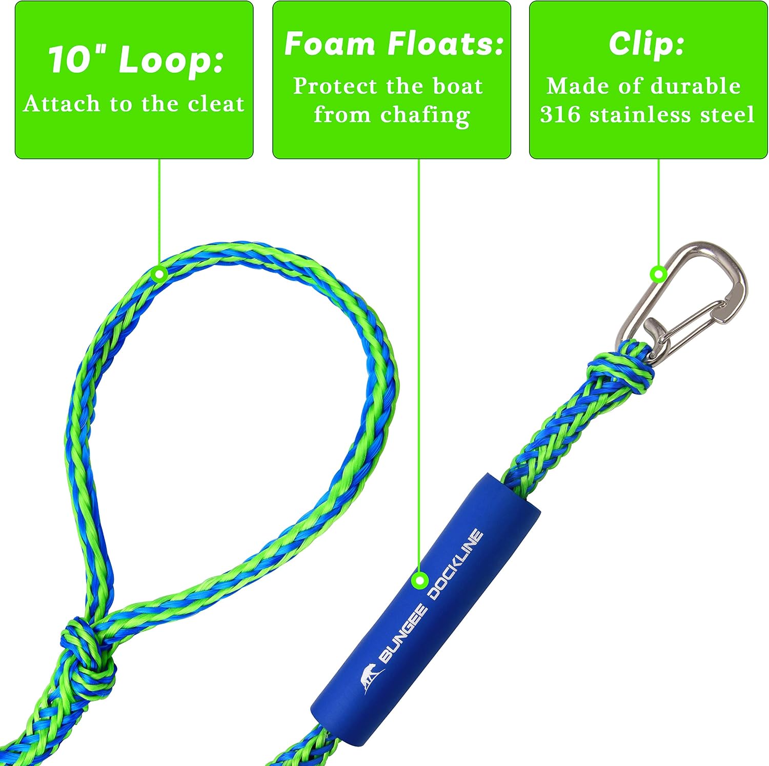 2pcs Bungee Dock Line Rope Boat Mooring Rope 4/5/6FT Stretchable ...