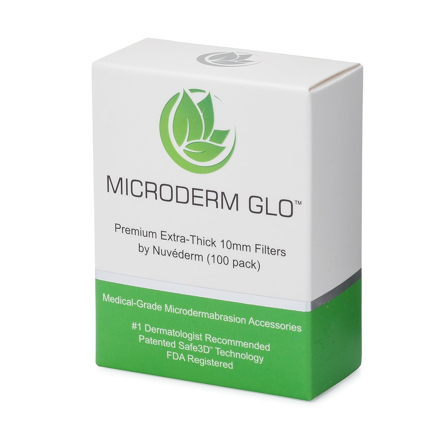 Microderm GLO Premium Extra-Thick 10mm Filters by Nuvéderm (100 pack) - Medical Grade Microdermabrasion Accessories with Patented Safe3D Technology, FDA Approved, Safe for All Skin Types.: Beauty