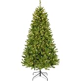 National Tree Company 6ft Pre-Lit North Valley Spruce Christmas Tree | 300 Clear Lights, 800 Branch Tips, Includes Stand, Artificial, Green