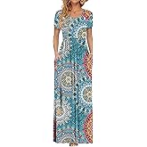 AUSELILY Women's Classic Short Sleeve Loose Plain Casual Long Maxi Dresses for Women 2026