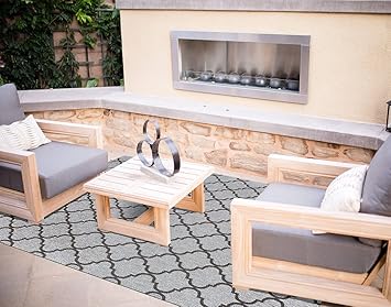 Amazon.com : Gertmenian Seneca Prime Modern Patio Furniture Rug ...