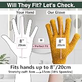 Temple Spring Exfoliating Glove Mustard Yellow Carbonized Bamboo Bath Sponge view 2