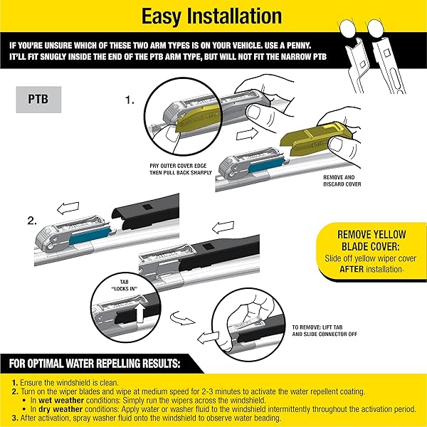 RAIN-X 810160 LATITUDE 2-IN-1 WATER REPELLENT WIPER BLADES, 24″ AND 19″ WINDSHIELD WIPERS (PACK OF 2), AUTOMOTIVE REPLACEMENT WINDSHIELD WIPER BLADES WITH PATENTED RAIN-X WATER REPELLENCY FORMULA