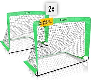 Racetex 2er Fußballtor Kinder Set - Fußball Tore inkl. nützlicher Tasche zum Transportieren - Version mit verstärkten Glasfaserstangen - Fussballtore für den Garten oder Park