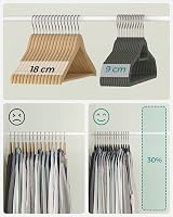 SONGMICS Velvet Hangers 100 Pack Non-Slip 0.6 cm Thick 43.5 cm Grey CRF100V view 6