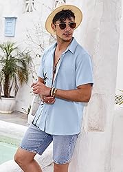 COOFANDY Men's Hawaiian Shirts Short Sleeve Button