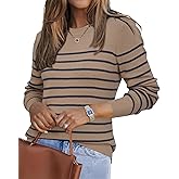 Arach&Cloz Women's Wool Blend Classic Crew Neck Casual Fall Sweaters
