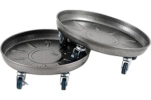 Choclaif Plant Caddy with Wheels,3 Pack Silver Heavy Duty Plant Stand with Universal Wheels,Round Pot Trolley for Indoor Outdoor 12inch