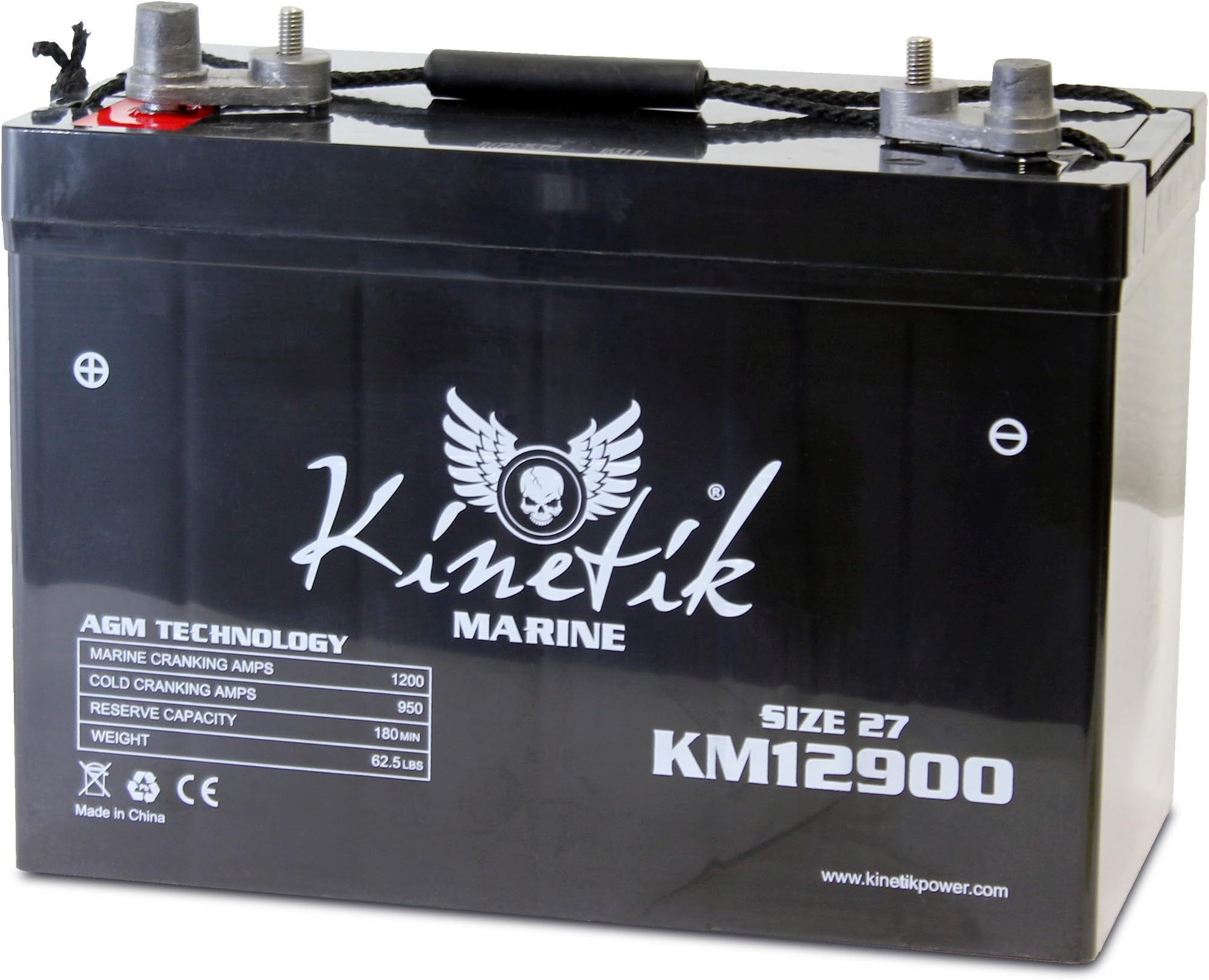 Adventure Power 12v 90ah (Group 27) Marine Battery for G3 Tahoe Pontoon Trolling
