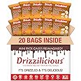 Drizzilicious Mini Rice Cakes Cinnamon Swirl - Rice Crisps, Healthy Snack for Adults and Kids, Flavored Rice Cakes, Vegan, Gluten Free, Allergen Free, Only 90 Calories Per Bag - 0.74 oz (Pack of 20)
