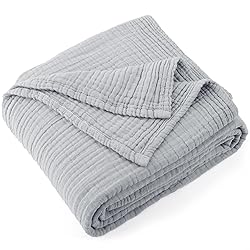 Carriediosa 100% Cotton Muslin Throw Blanket