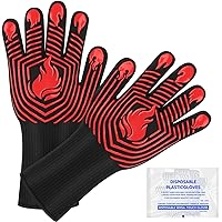 BBQ Gloves, 1472°F Heat Resistant Gloves Fireproof Mitts,Grilling Gloves Silicone Non-Slip Washable Oven Gloves, Kitchen Glov