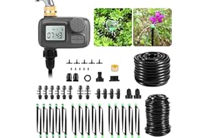 Gobelief Smart Drip Irrigation System, Adjustable Timed Watering for Raised Beds & Potted Plants, Includes Leak-Resistant Tubing Kit (5/16” & 1/4”)