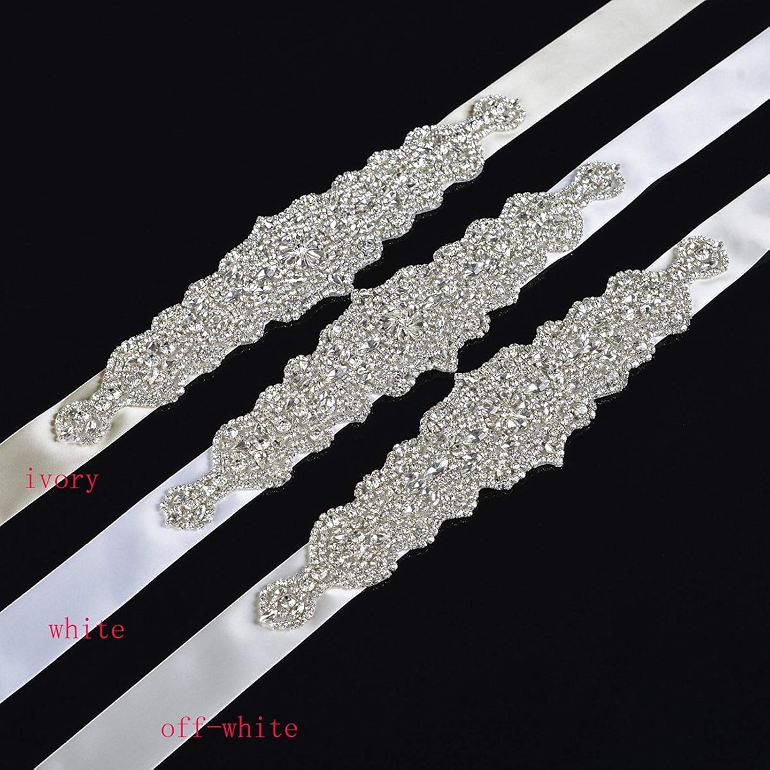Remedios Rhinestone Bridal Belt Crystal Wedding Belt Bridesmaid Sash Women Dress Accessories, Ivory at  Women’s Clothing store