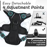 Eagloo Small Dog Harness Adjustable Front Clip No Pull Reflective Black XS view 9