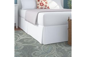 Cottington Lane Luxury Pleated Bedskirt King Size 12 Inch Drop Split Corners, Hotel Luxury 1800 Ultra-Soft Tailored Drop Box Pleated Styling Dust Ruffle, Classic & Clean Look, White