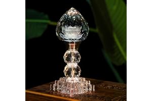 TENGFENG LED Crystal Lotus Lamp – USB Powered Gradient Buddha Light for Worship, Prayer and Display, Crystal Lotus Flower Light for Bedroom, Buddhist Supplies,Shrine,Meditation Room 8.3’’