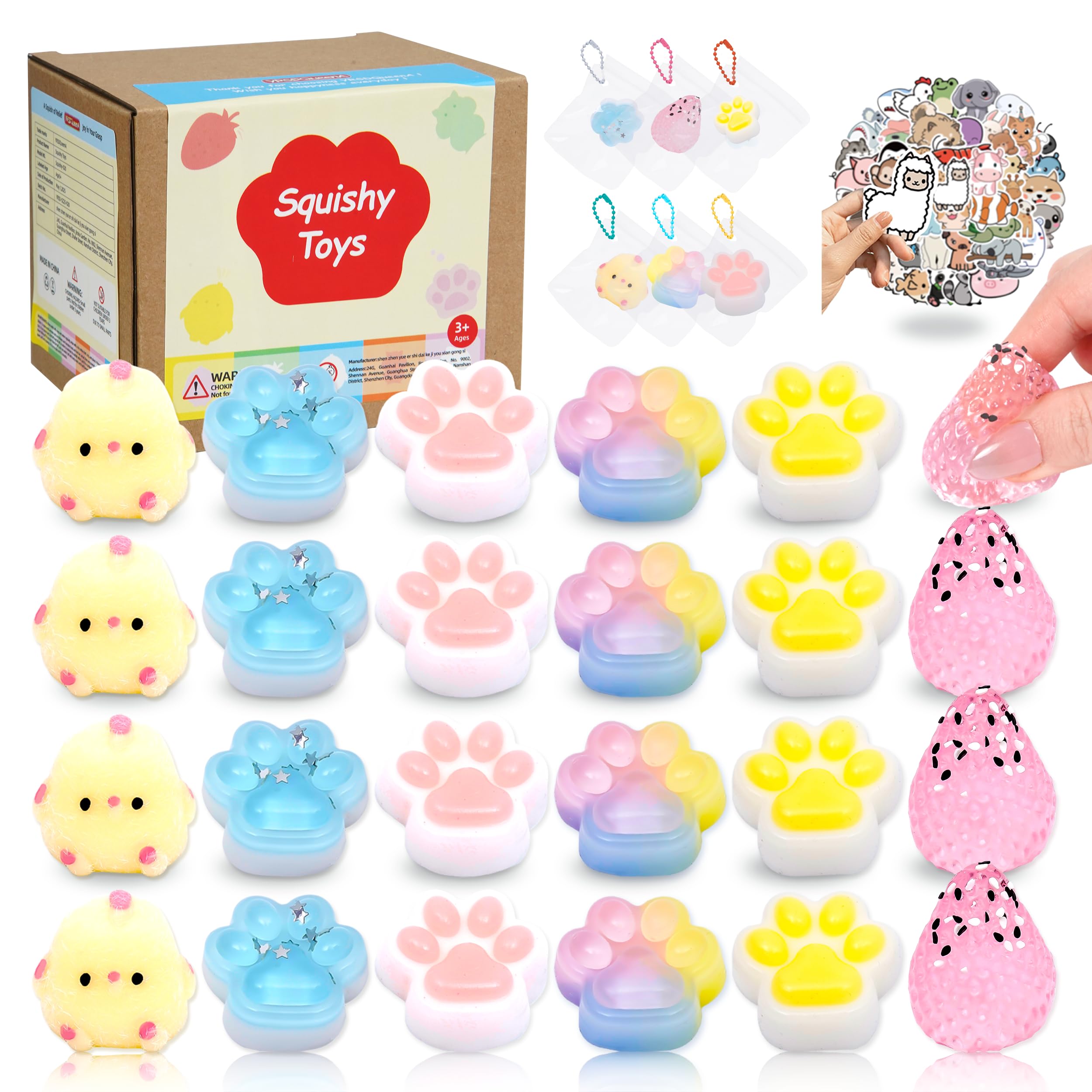 Photo 1 of 74pcs Taba Squishy Toys Kit -24 Taba Squishies with 50 Stickers, Squishy Fidget Toys Party Favors , Sensory Toys Stress Relief,Treasure Box Toys for Classroom, Goodie Bags Pinata Stuffers for Kids