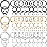 IANFAN 90 Pcs Zinc Alloy Spring Round Carabiner Snap Clip Spring O Rings Keychain Key Ring Clips for Key Chains Bag Purse Craft DIY Accessories (3 Colors)