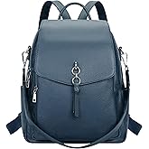 ALTOSY Women Leather Backpack Purse Fashion Convertible Ladies Shoulder Bag with Flap (S96 Indigo Blue)