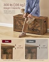 VASAGLE Storage Chest Bench 40x100x46 cm Rustic Brown LSB060T01 view 5