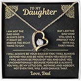 Metal Shines I am the Dad who will love and protect you with all that I have Necklace for Daughter from Dad – Meaningful Gift for Birthday, Graduation, or Special Occasions