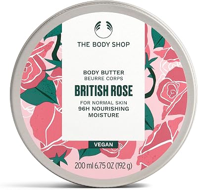 The Body Shop British Rose Body Butter 200ml – Vegan Formula, 96H Moisture