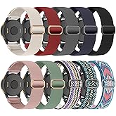 Compatible with Garmin Vivoactive 5 Band 20mm, Vivoactive 6/3, 10 Pack Nylon Watch Bands for Garmin Forerunner 165/55/245/Venu/Venu Sq/Venu 2 Plus Soft Stretchy Replacement Strap for Women Men