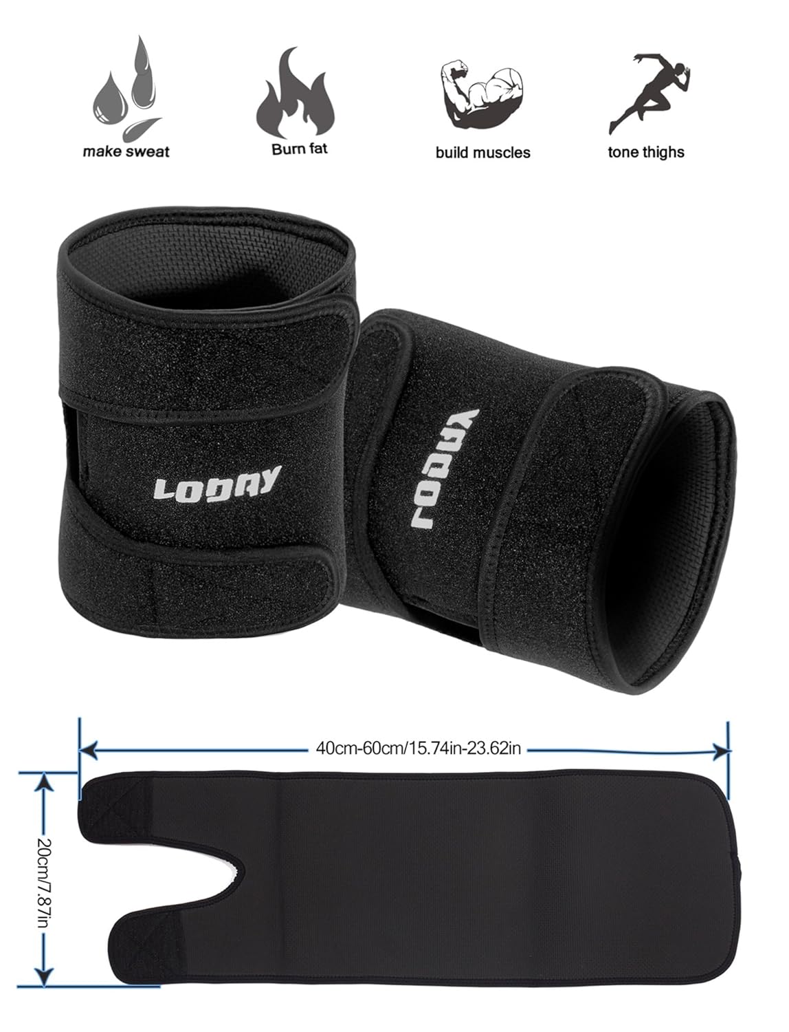 Neoprene Thigh Brace Support Hamstring Compression Sleeve Adjustable Upper Leg Wraps for Women and Men(a pair): Industrial & Scientific