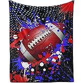 Football Throw Blanket - Soft Flannel Sports Blankets for Girls Boys Kids Football Lovers - Warm Sportball Throw Blankets for All Season Lap, Chair, Sofa - 50"x40"