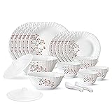 Borosil 35-Piece Opal Glass Dinnerware Set for 6