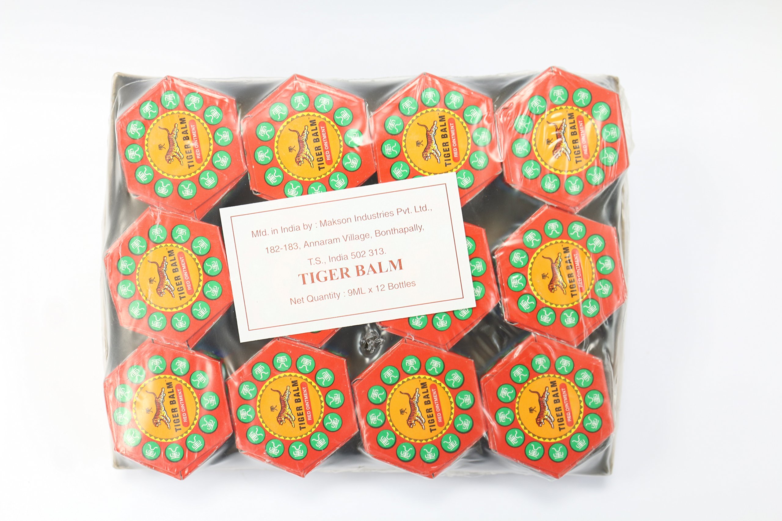 Tiger Balm Pack of 12 Jars x 9ML Muscle Pain Relief Balm, Unscented, Paraben Free, Fragrance Free, Alcohol Free, 108 milliliter, Unisex, General/Unisex