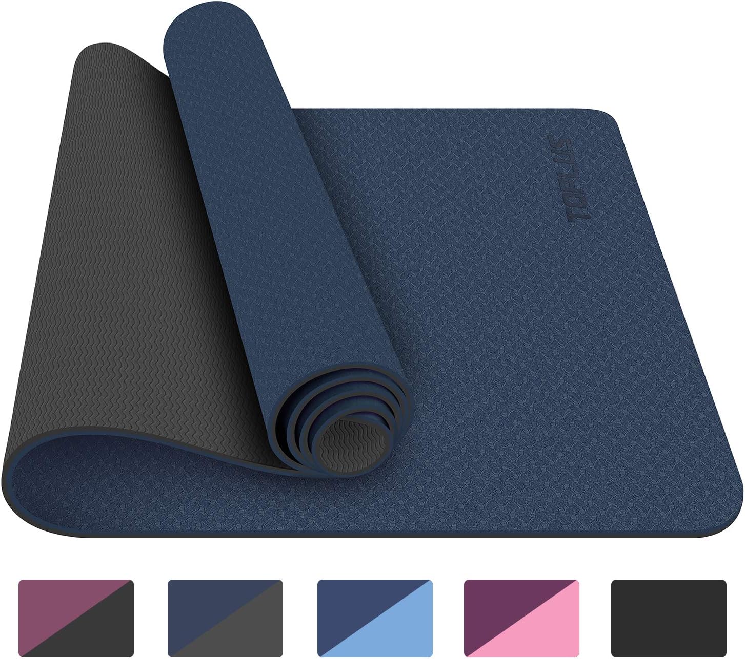 TOPLUS Yoga Mat - Classic 1/4 inch Pro Yoga Mat Eco Friendly Non Slip Fitness Exercise Mat with Carrying Strap-Workout Mat for Yoga, Pilates and Floor Exercises : Sports & Outdoors