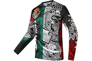 MENUTT Men's Mountain Bike Jersey Long Sleeve MTB Off-Road Mexico Jersey Downhill&Motocross Shirts