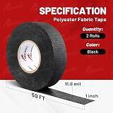 Red Wolf 1In x 50ft Wire Harness Tape Cloth High Temp Self-Adhesive view 2