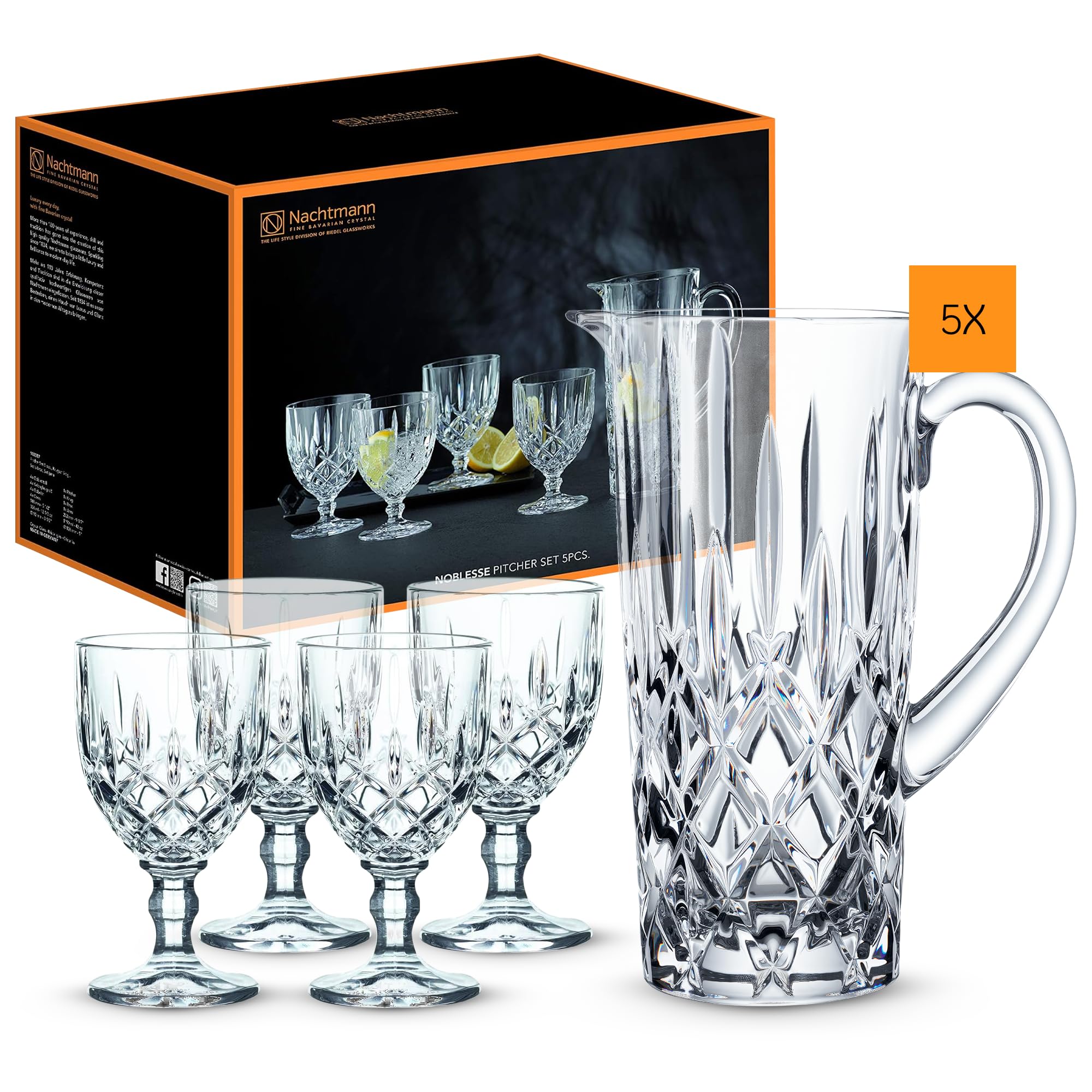 Spiegelau and Nachtmann Crystal Glass Set, Glass, Clear, 5tlg.