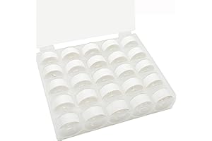 New brothread 25pcs White 60S/2 (90WT) Prewound Bobbin Thread Plastic Size A SA156 for Embroidery and Sewing Machines DIY Emb