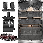 Thinzyou Floor Mats Compatible with 2019-2025 2026 Subaru Ascent Cargo Mat Liner TPE Back Seat Cover Protector 2023 Ascent Accessories (Fit 7&8 Seats, Trunk Mat+3rd Row Backrest Mats+Floor Mats)
